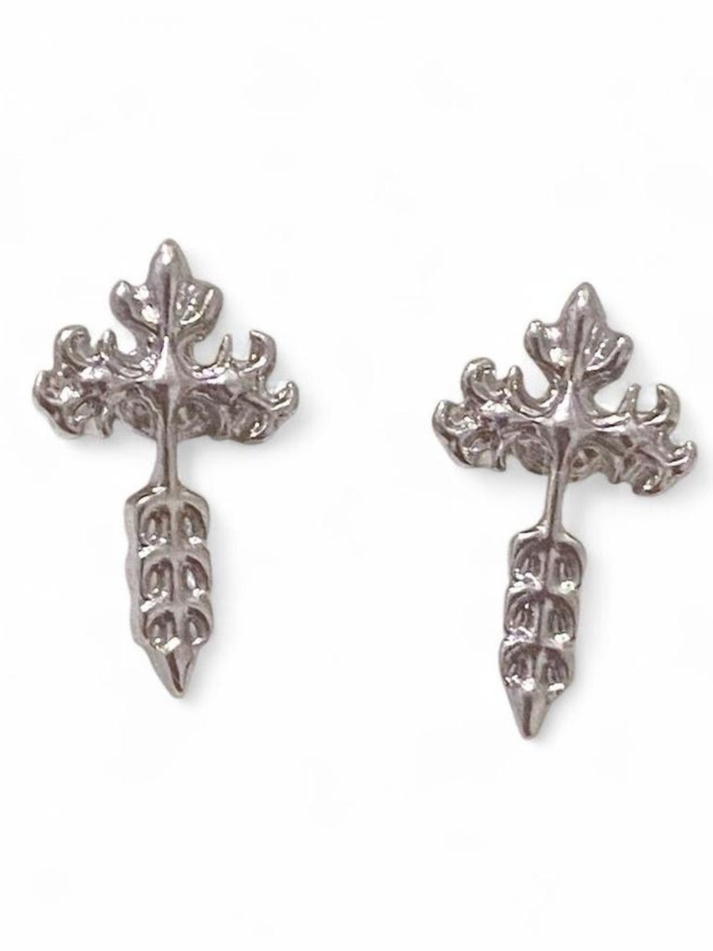 Cross Silver Stud Earrings